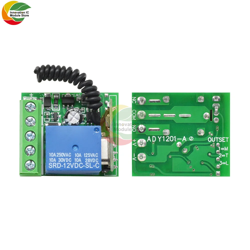 DC DC12V 10A 1ch Remote Control Relay RF Wireless Switch Receiver Module 433MHz Switch Receiver RF Remote Control Switch Module
DC DC12V 10A 1ch Remote Control Relay RF Wireless Switch Receiver Module 433MHz Switch Receiver RF Remote Control Switch Module