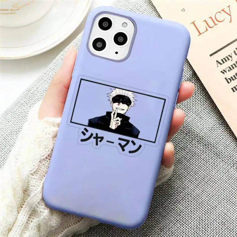 Jujutsu Kaisen Satoru Gojo anime Phone Case Candy Color Violet for iPhone 11 12 pro XS MAX 8 7 6 6S Plus X SE 2020 XR
Jujutsu Kaisen Satoru Gojo anime Phone Case Candy Color Violet for iPhone 11 12 pro XS MAX 8 7 6 6S Plus X SE 2020 XR