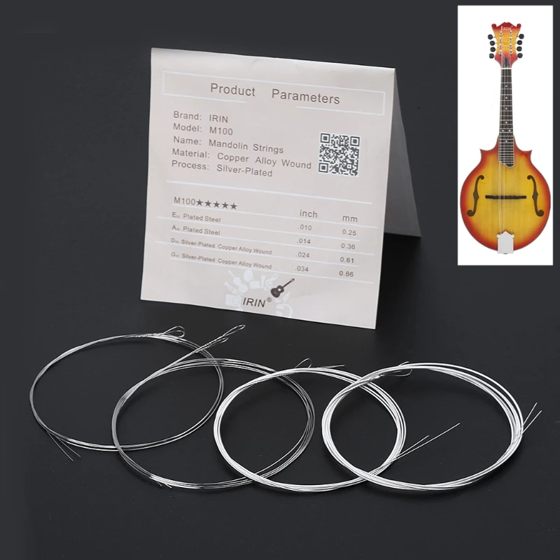 2019 8pcs/set M100 Mandolin String Steel Silver-Plated Copper Alloy Wound (.010-.034) 
2019 8pcs/set M100 Mandolin String Steel Silver-Plated Copper Alloy Wound (.010-.034)