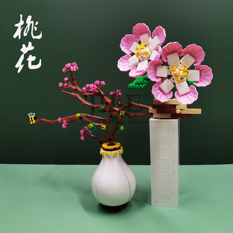Moc Flower Peach Blossom Plant Model DIY Vase Building Blocks Brick Compatible with City Street View Gift Decorative Accessory
Moc Flower Peach Blossom Plant Model DIY Vase Building Blocks Brick Compatible with City Street View Gift Decorative Accessory