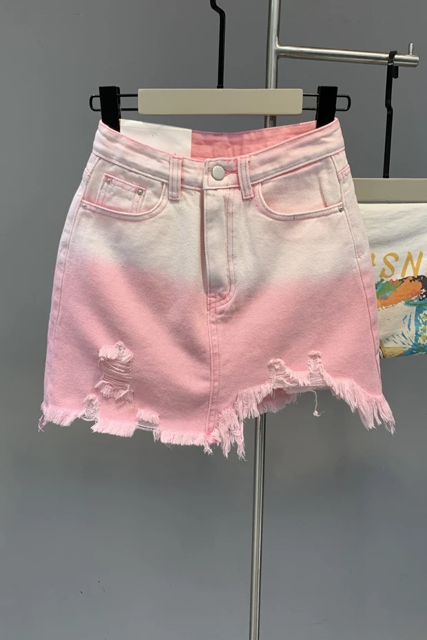 Korean Style 2021 Summer New Pink Age-Reducing Ripped Irregular Denim Skirt High Waist Sheath A- line Skirt
Korean Style 2021 Summer New Pink Age-Reducing Ripped Irregular Denim Skirt High Waist Sheath A- line Skirt