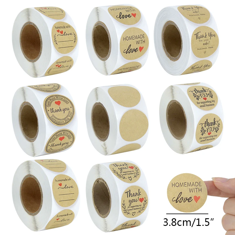 500pcs 1.5inch Kraft Paper Thank You Sticker Handmade with Love Gift Sealing Stickers Labels Wedding Party Birthday Decorations
500pcs 1.5inch Kraft Paper Thank You Sticker Handmade with Love Gift Sealing Stickers Labels Wedding Party Birthday Decorations