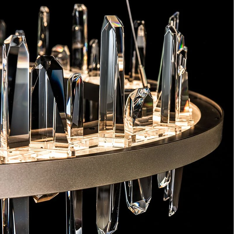 New Luster crystal ring chandelier LED fashion living room lighting simple home chandelier
New Luster crystal ring chandelier LED fashion living room lighting simple home chandelier