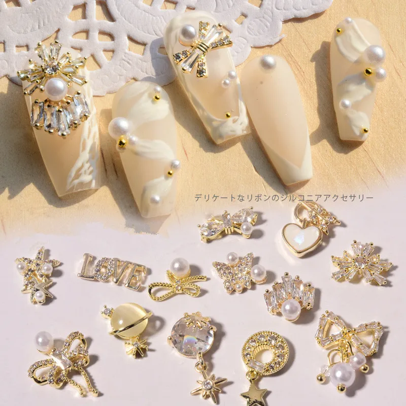 1Pcs Charm Pearl Luxury Zircon 3D Nail Art Decorations Shiny Diamonds Crystal Alloy Bowknot Jewelry Design Accessories
1Pcs Charm Pearl Luxury Zircon 3D Nail Art Decorations Shiny Diamonds Crystal Alloy Bowknot Jewelry Design Accessories