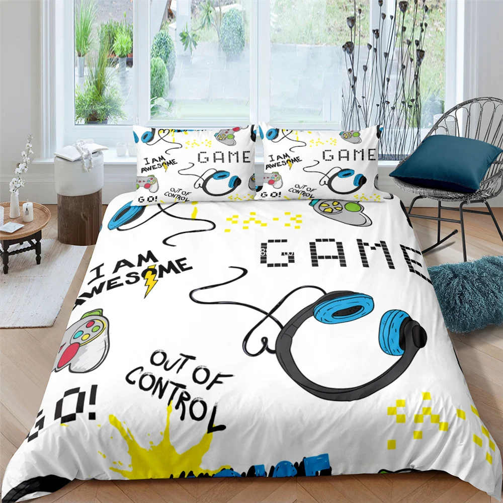 3D Gamepad Bedding Set 2/3pcs Queen Size Color Bed Cover Set Modern Housse De Couette Bedclothes Game Handle Duvet Cover
3D Gamepad Bedding Set 2/3pcs Queen Size Color Bed Cover Set Modern Housse De Couette Bedclothes Game Handle Duvet Cover