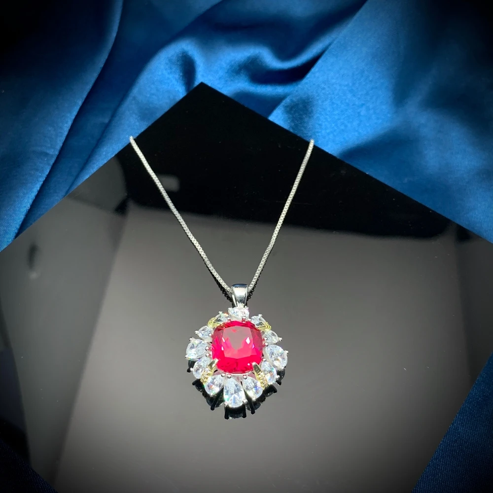 Wong Rain 100% 925 Sterling Silver Ruby Created Moissanite Gemstone Wedding Party Vintage Luxury Pendant Necklace Fine Jewelry
Wong Rain 100% 925 Sterling Silver Ruby Created Moissanite Gemstone Wedding Party Vintage Luxury Pendant Necklace Fine Jewelry