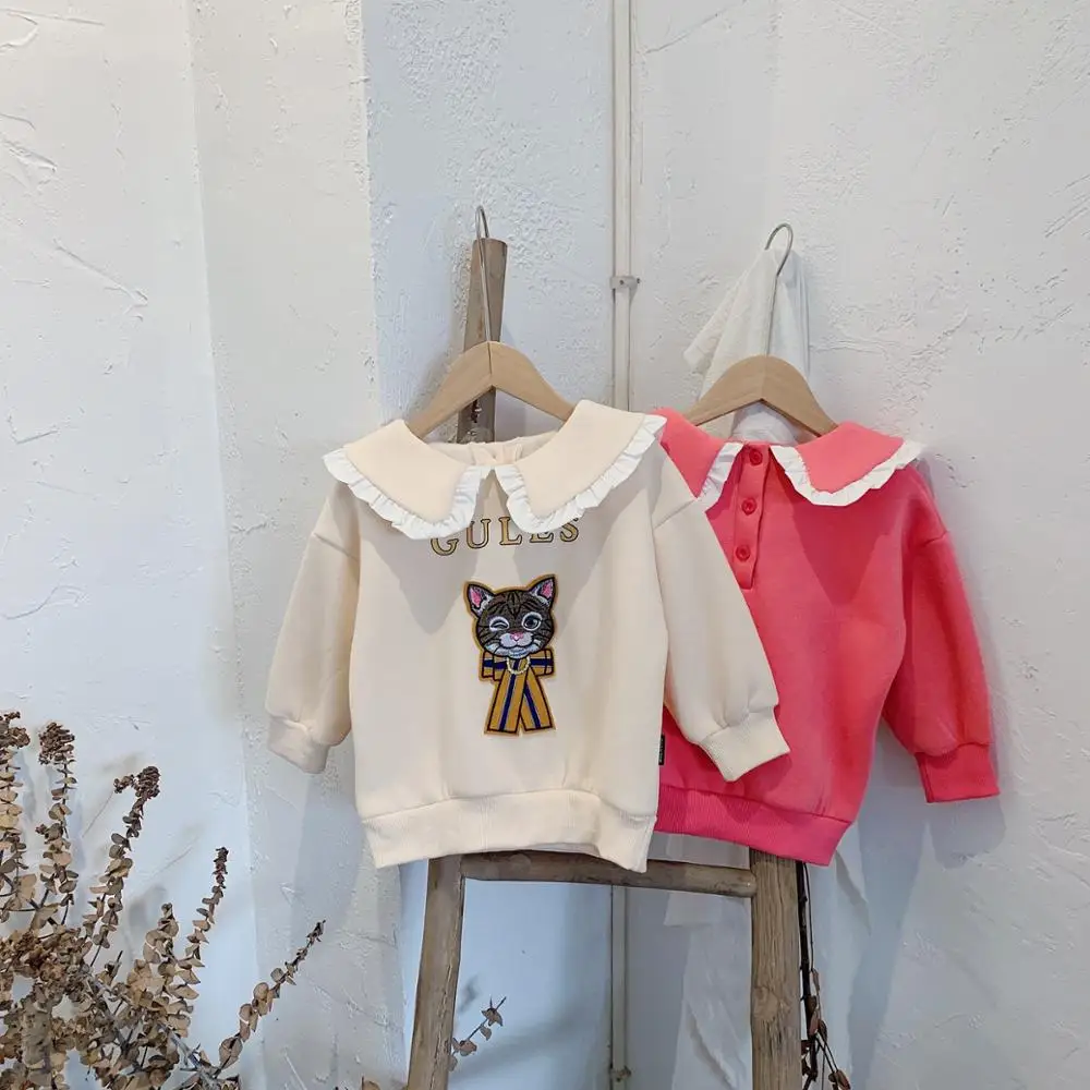 Children's cotton fleece cotton long-sleeved 2020 winter new style Korean girl solid color sweater lapel cartoon embroidered top
Children's cotton fleece cotton long-sleeved 2020 winter new style Korean girl solid color sweater lapel cartoon embroidered top