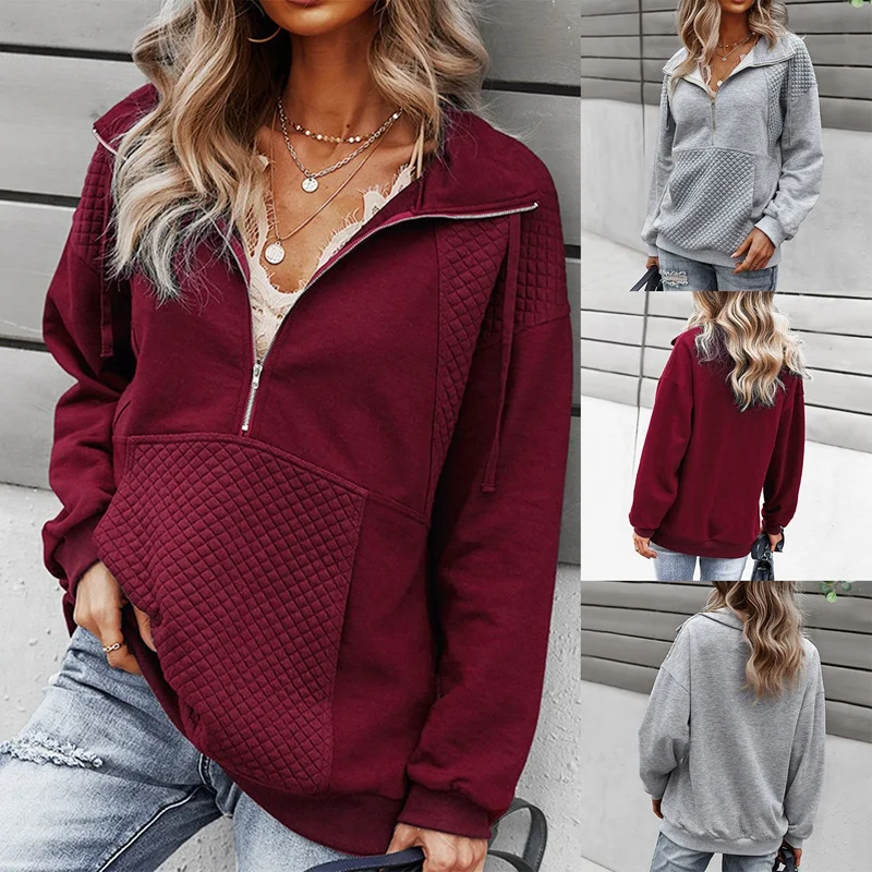Women's Modern Lightweight Zipper Diamond Pattern Quilted Long-Sleeved Sweatshirt Fall/Winter Pullover
Women's Modern Lightweight Zipper Diamond Pattern Quilted Long-Sleeved Sweatshirt Fall/Winter Pullover