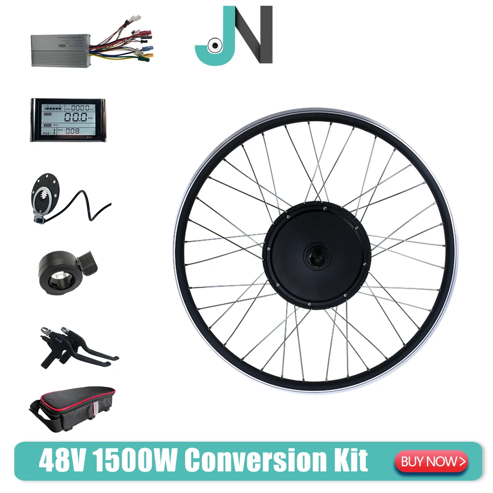 

Ebike Conversion Kit 48V 1500W Brushless Hub Front Rear Wheel Motor 20"24"26"27.5"28"29"700C Rim For Electric Bicycle SM Plug