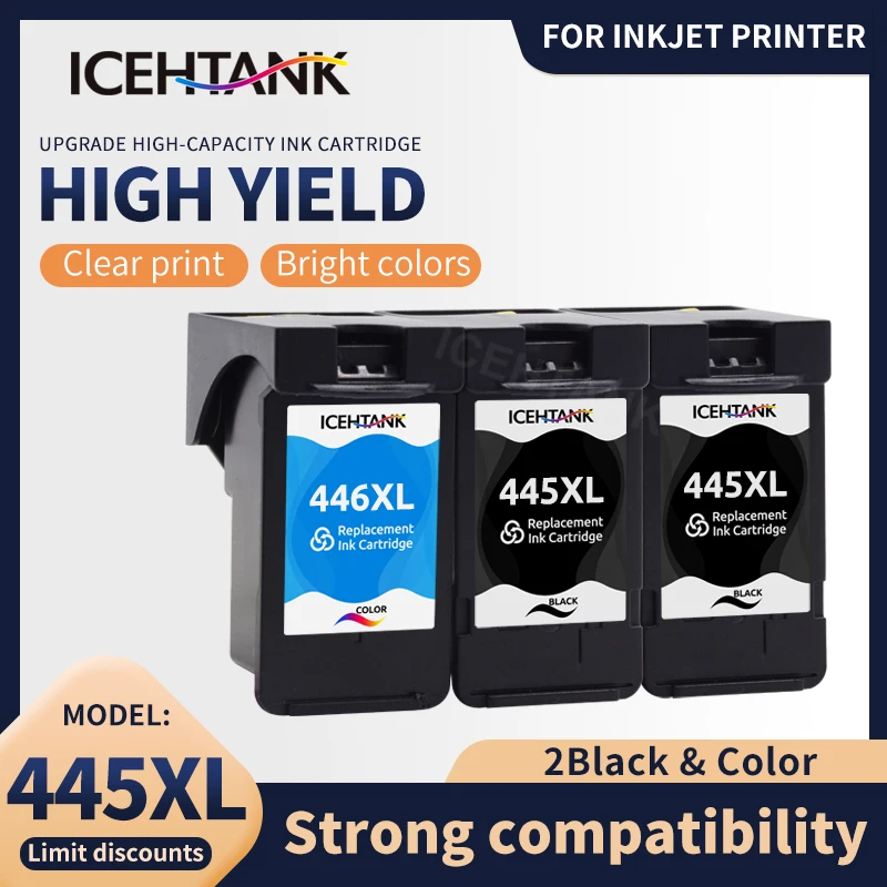 

Icehtank PG445 XL CL446 XL PG-445 CL-446 Compatible Ink Cartridges For Canon ip2840 2840 MG2440 2440 MG2540 2940 mx494 printer