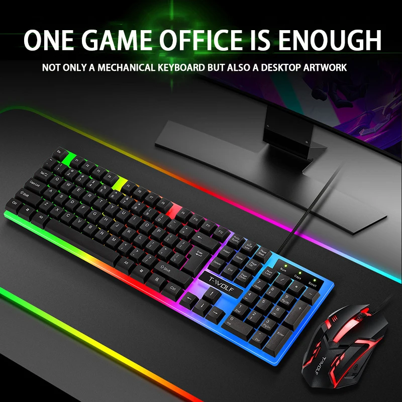 USB Wired Backlight Keyboard and Mouse Set Office Game for Desktop PC Notebook Computer Laptops Accessories Gaming Keybord Mice
USB Wired Backlight Keyboard and Mouse Set Office Game for Desktop PC Notebook Computer Laptops Accessories Gaming Keybord Mice