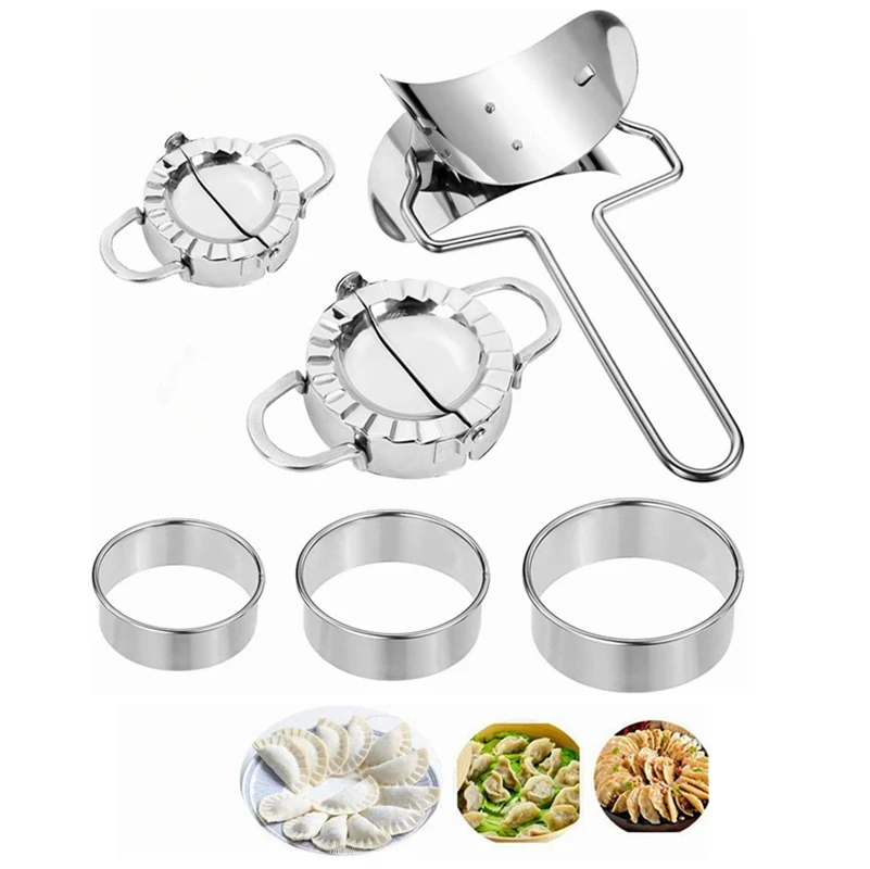 6 Pcs Dumpling Maker and Cutter Set Stainless Steel Dumpling Mold and Dough Press Cutter Empanada Press Pie Ravioli Press Dumpli
6 Pcs Dumpling Maker and Cutter Set Stainless Steel Dumpling Mold and Dough Press Cutter Empanada Press Pie Ravioli Press Dumpli
