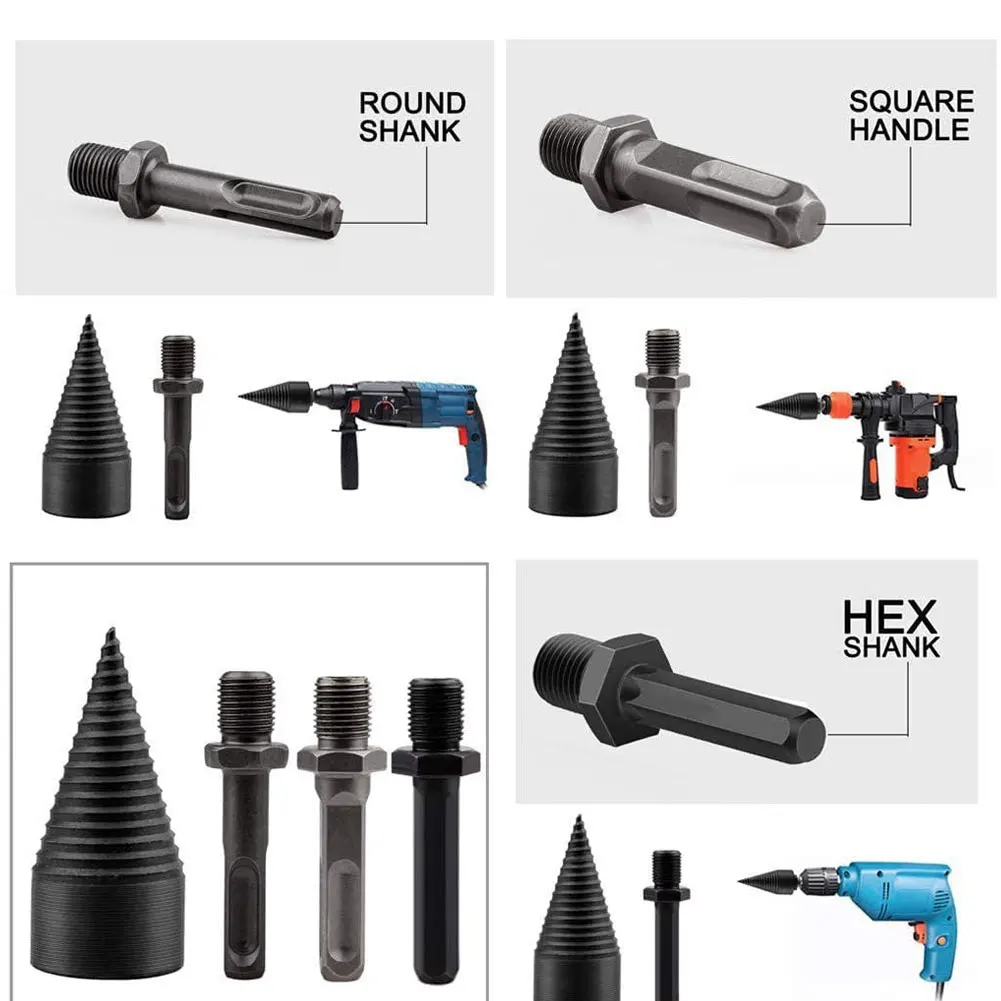 3PCS Splitter Drill Bit Kindling Splitting Cone Firewood Auger Breaker 32mm with 3 Shank for Electric Drill Woodworking Tools
3PCS Splitter Drill Bit Kindling Splitting Cone Firewood Auger Breaker 32mm with 3 Shank for Electric Drill Woodworking Tools