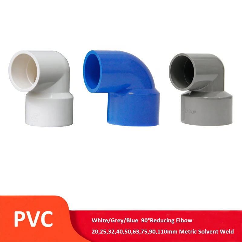 1Pcs PVC 90° Reducing Elbow ID 20,25,32,40,50,63,75,90,110mm Metric Solvent Weld Pipe Fitting Connector Aquarium Pond Garden DIY
1Pcs PVC 90° Reducing Elbow ID 20,25,32,40,50,63,75,90,110mm Metric Solvent Weld Pipe Fitting Connector Aquarium Pond Garden DIY