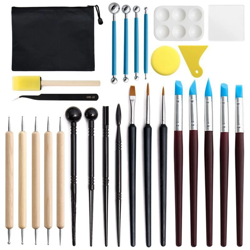 28pcs DIY Clay Sculpture Pottery Tool Set Multifunctional Carving Point Drill Pen Sponge Ceramics Sculpting Scraper
28pcs DIY Clay Sculpture Pottery Tool Set Multifunctional Carving Point Drill Pen Sponge Ceramics Sculpting Scraper