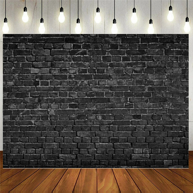 

Black Brick Wall Photography Backdrop Vintage Stone Brick Background Baby Birthday Party Decoration Photo Booth Studio Prop