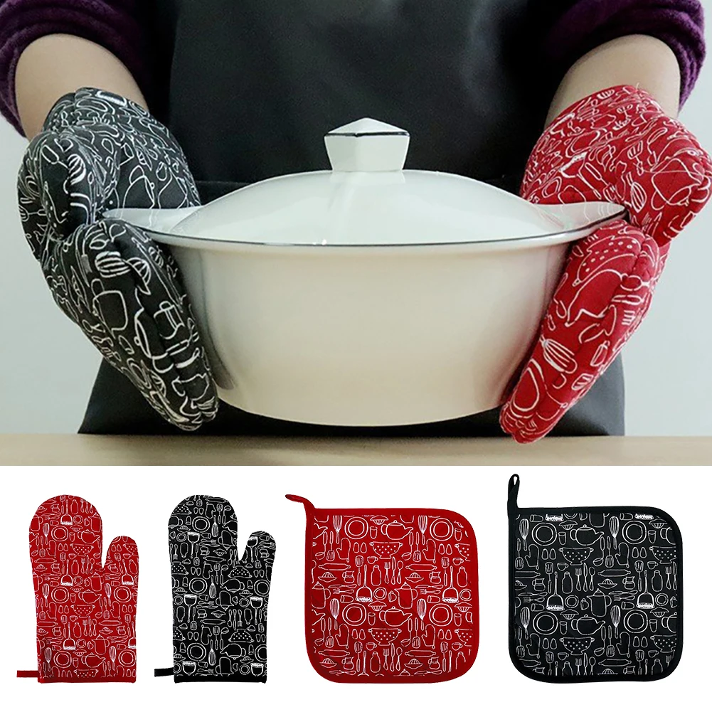 2pcs Kitchen Gloves Printed Protective Thickened Restaurant Heat Resistant Oven Mitt Washable Durable Home Pot Holder Grilling
2pcs Kitchen Gloves Printed Protective Thickened Restaurant Heat Resistant Oven Mitt Washable Durable Home Pot Holder Grilling