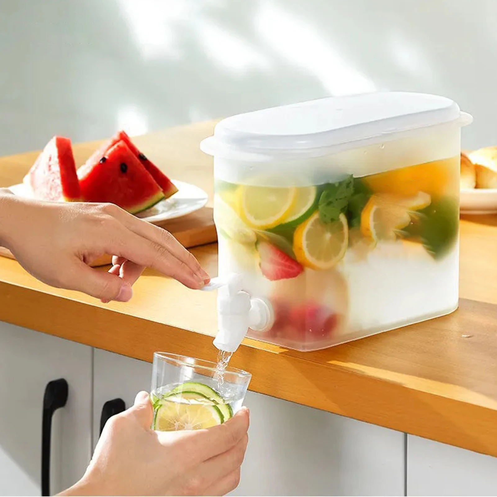 3.5L Cold Kettle with Faucet Beverage Dispenser Cold Drinks Beer Dispenser Juice Bucket Large Capacity Ice Water Jug Teapot
3.5L Cold Kettle with Faucet Beverage Dispenser Cold Drinks Beer Dispenser Juice Bucket Large Capacity Ice Water Jug Teapot