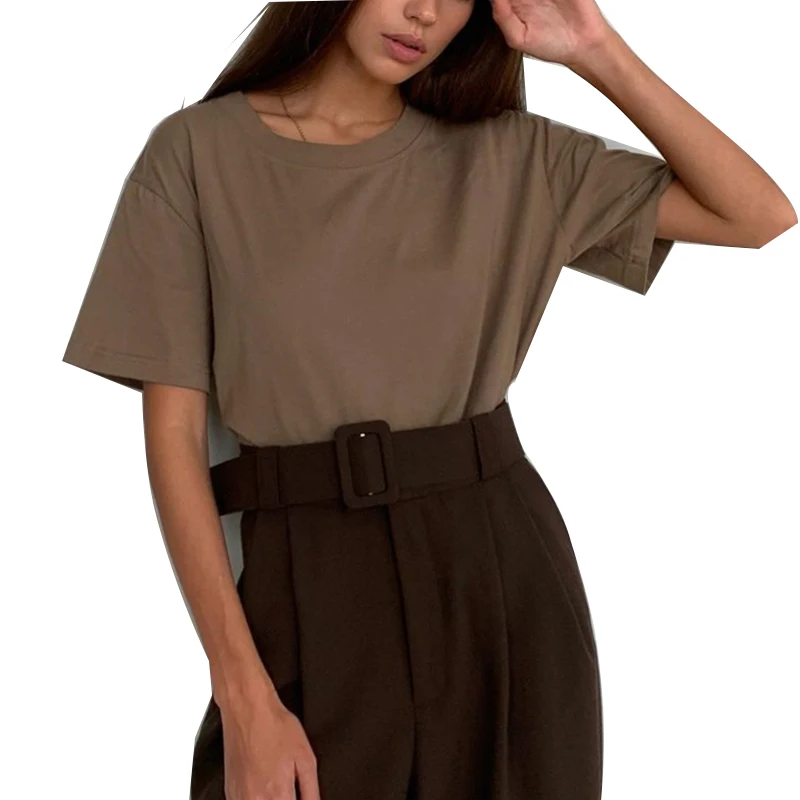 Basic Cotton Versatile Tops T-shirt Women's Summer New Loose and Bottoming Men and Women Couple Korean Simplicity T Shirt
Basic Cotton Versatile Tops T-shirt Women's Summer New Loose and Bottoming Men and Women Couple Korean Simplicity T Shirt