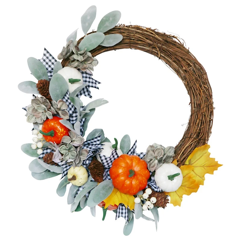 Artificial Fall Wreath, Autumn Wreath With Leaves Pumpkin Pine Cone And Berries, For Front Door Thanksgiving Decoration
Artificial Fall Wreath, Autumn Wreath With Leaves Pumpkin Pine Cone And Berries, For Front Door Thanksgiving Decoration