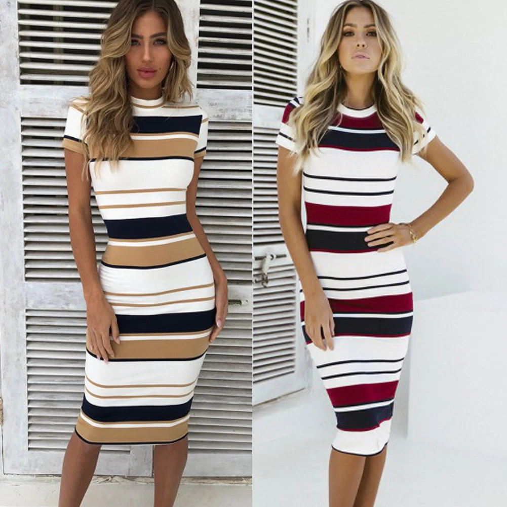 Women Red Summer Dress Sexy Sheath Striped Beach Dress O-Neck Elegant Party Dresses Short sleeve Plus Size
Women Red Summer Dress Sexy Sheath Striped Beach Dress O-Neck Elegant Party Dresses Short sleeve Plus Size