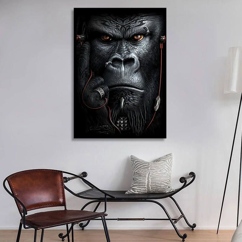 Animal Poster and Print Gorilla Monkey Wall Art Prints Home Office Decor Picture Black and White and Painting for Room Deco
Animal Poster and Print Gorilla Monkey Wall Art Prints Home Office Decor Picture Black and White and Painting for Room Deco