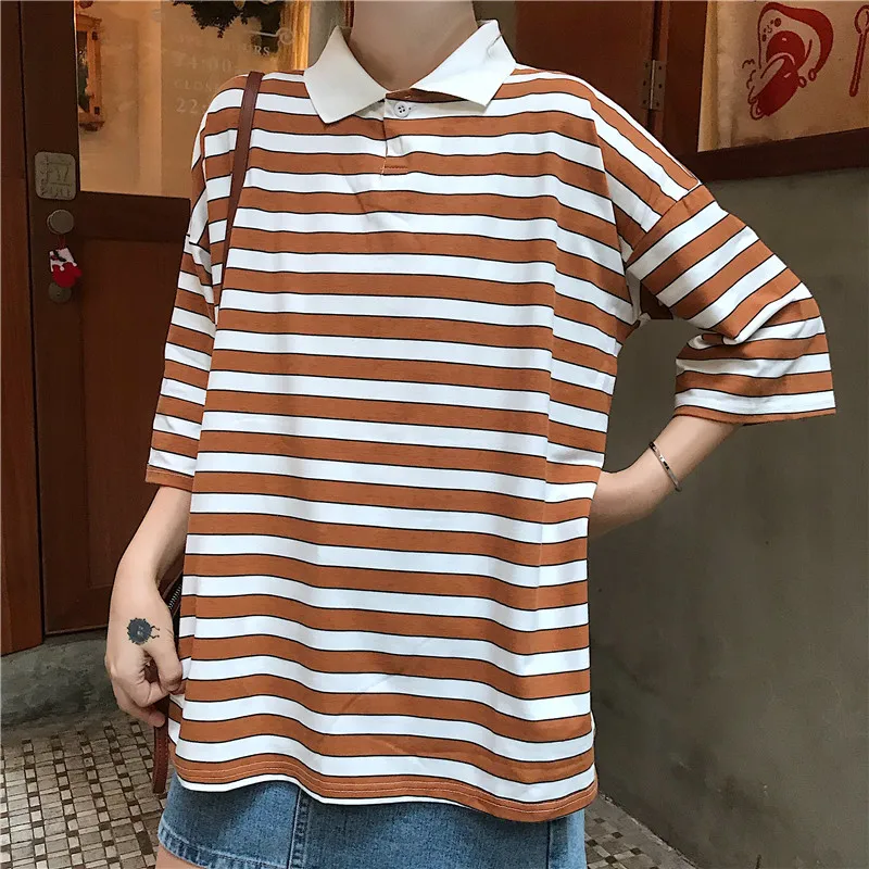 2021 Summer Vintage Korean Fashion Striped Short-Sleeved Girl T-Shirt Kawaii Student Young Girl Oversize Grunge t-Shirt Girl Top
2021 Summer Vintage Korean Fashion Striped Short-Sleeved Girl T-Shirt Kawaii Student Young Girl Oversize Grunge t-Shirt Girl Top