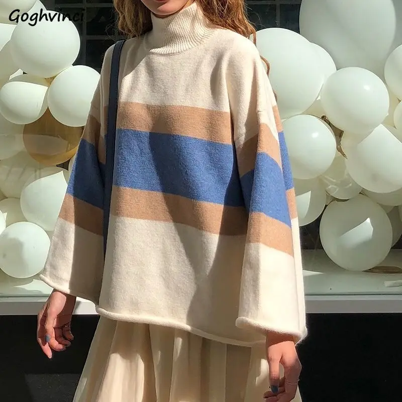Turtleneck Sweater Women Patchwork Casual Womens Korean Style High Street Autumn Outwear Chic Trendy Ins Sweaters Pullovers
Turtleneck Sweater Women Patchwork Casual Womens Korean Style High Street Autumn Outwear Chic Trendy Ins Sweaters Pullovers