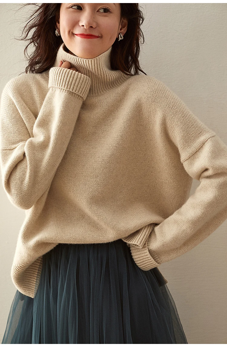 Turtleneck Cashmere sweater casual loose thickening women's Cashmere sweater Long sleeve Autumn and winter Trend new product
Turtleneck Cashmere sweater casual loose thickening women's Cashmere sweater Long sleeve Autumn and winter Trend new product