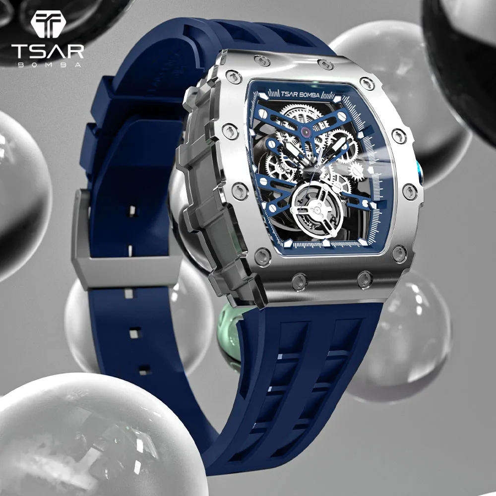 Watch for Mens TSAR BOMBA Mechanical Wristwatch Tonneau Design Sapphire Crystal Automatic Sport Waterproof Watches
Watch for Mens TSAR BOMBA Mechanical Wristwatch Tonneau Design Sapphire Crystal Automatic Sport Waterproof Watches