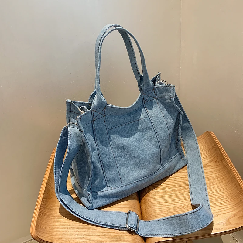 2021 Spring and Autumn New Retro Denim Casual Simple Solid Color One-Shoulder Diagonal Bag Fashionable Large-Capacity Handbag
2021 Spring and Autumn New Retro Denim Casual Simple Solid Color One-Shoulder Diagonal Bag Fashionable Large-Capacity Handbag