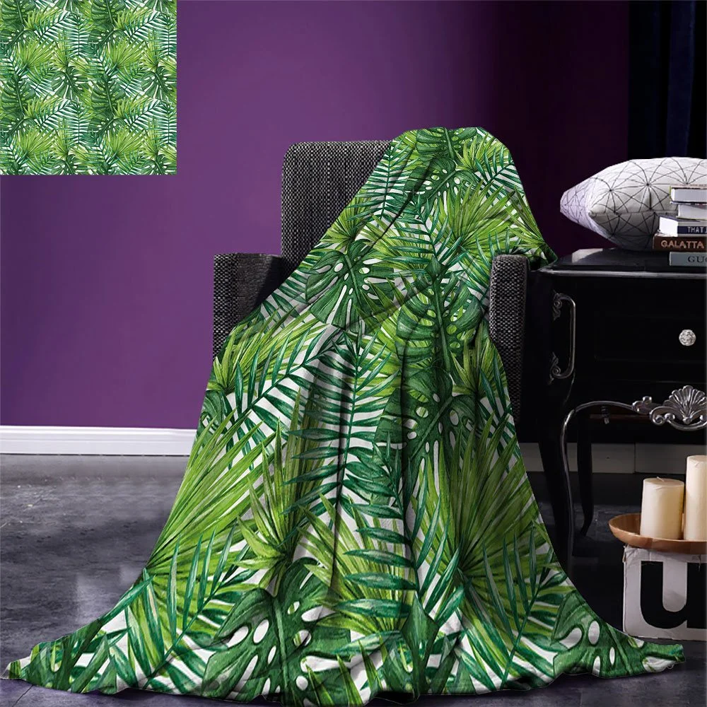 Tropical Exotic Banana Forest Palm Tree Leaves Watercolor Design Image Warm Microfiber All Season Blanket for Bed
Tropical Exotic Banana Forest Palm Tree Leaves Watercolor Design Image Warm Microfiber All Season Blanket for Bed