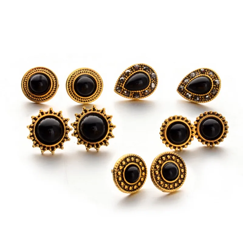 Classic Retro Sun Flower Black Studs Earrings Set 2021 New Summer Temperament Simple Ear Jewelry
Classic Retro Sun Flower Black Studs Earrings Set 2021 New Summer Temperament Simple Ear Jewelry