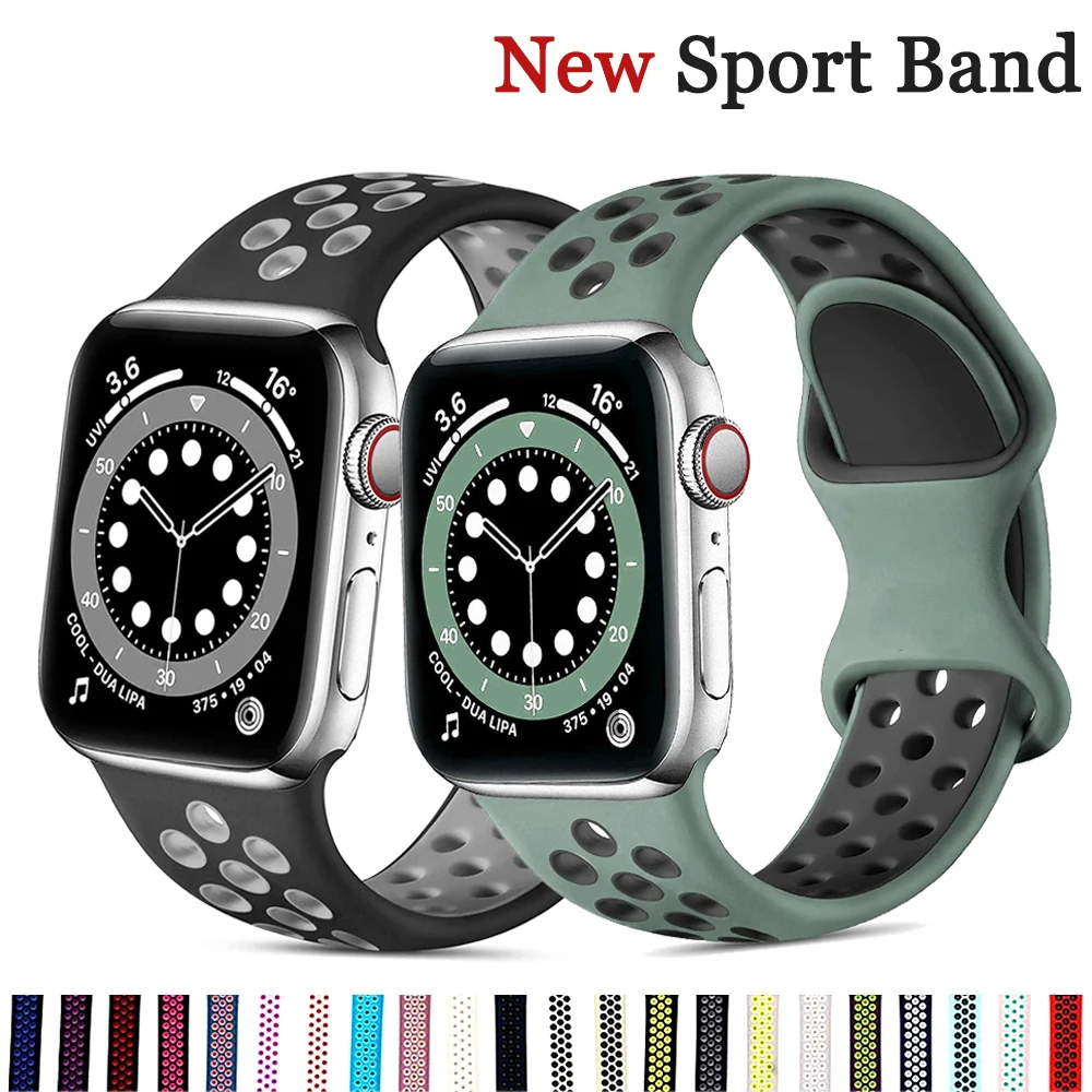 Ремешок силиконовый для Apple Watch band 44 мм 40 мм 38 мм 42 мм 44 мм, мягкий воздухопроницаемый браслет для наручных часов, iWatch 3 4 5 6 se band
Ремешок силиконовый для Apple Watch band 44 мм 40 мм 38 мм 42 мм 44 мм, мягкий воздухопроницаемый браслет для наручных часов, iWatch 3 4 5 6 se band