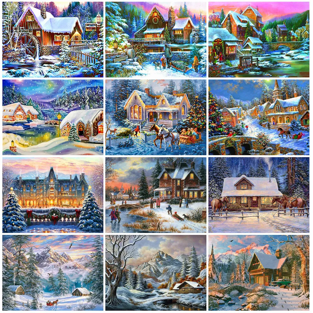 5D Diy Diamond Embroidery Winter House Full Square/Round Diamond Painting Winter Landscape Rhinestone Mosaic Art Wall Decoration
5D Diy Diamond Embroidery Winter House Full Square/Round Diamond Painting Winter Landscape Rhinestone Mosaic Art Wall Decoration