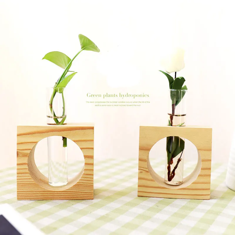 Ins Popular Home Office Desktop Decoration Glass Test Tube Vase Hydroponic Vase Small Vase With Wood Stand For Green Plants
Ins Popular Home Office Desktop Decoration Glass Test Tube Vase Hydroponic Vase Small Vase With Wood Stand For Green Plants