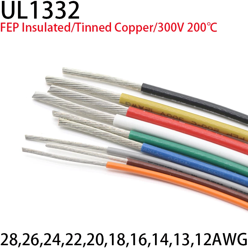 1M/5M 28/26/24/22/20/18/16/14/13/12AWG UL1332 PTFE Wire FEP Plastic Insulated High Temperature Electron Cable 300V
1M/5M 28/26/24/22/20/18/16/14/13/12AWG UL1332 PTFE Wire FEP Plastic Insulated High Temperature Electron Cable 300V