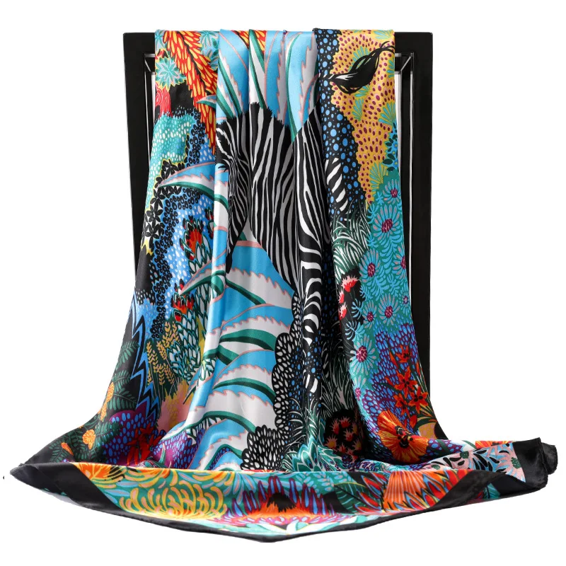 2021 Female Print Dustproof Kerchief Popular 90X90CM Carriage Handkerchief Summer Square Silk Scarves New Sunscreen Beach Shawls
2021 Female Print Dustproof Kerchief Popular 90X90CM Carriage Handkerchief Summer Square Silk Scarves New Sunscreen Beach Shawls