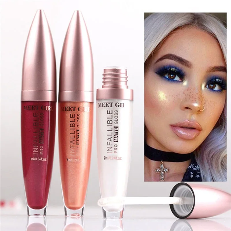 New Style Luxury Lipgloss Diamond Pearl Lipstick Waterproof Moisturizing Bright Shimmer Metallic Cosmetic Lip Makeup Highlight| |