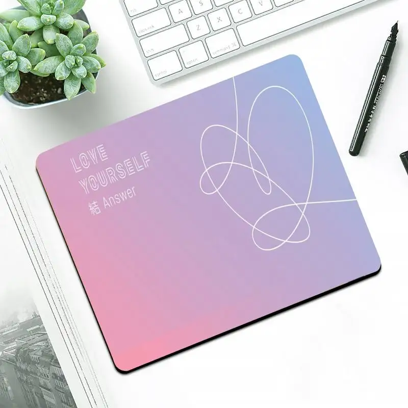 Прочный Настольный коврик для мыши с аниме Love yourself Flower kpop маленькие резиновые