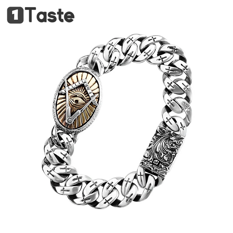 ONE TASTE 925 Sterling Thai Silver Men's Bracelet God's Eye Punk Rock Hyperbole Trendy Bracelets Fine Jewelry Hand Craft Gift
ONE TASTE 925 Sterling Thai Silver Men's Bracelet God's Eye Punk Rock Hyperbole Trendy Bracelets Fine Jewelry Hand Craft Gift