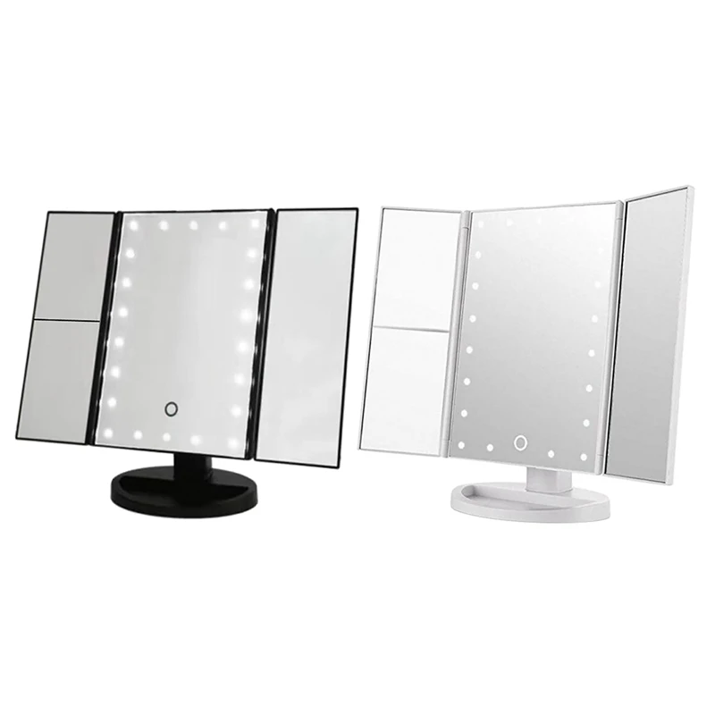 Trifold Makeup Mirror Portable LED Foldable Mirror USB Desktop Makeup Mirror Beauty Mirror Smart Contact
Trifold Makeup Mirror Portable LED Foldable Mirror USB Desktop Makeup Mirror Beauty Mirror Smart Contact