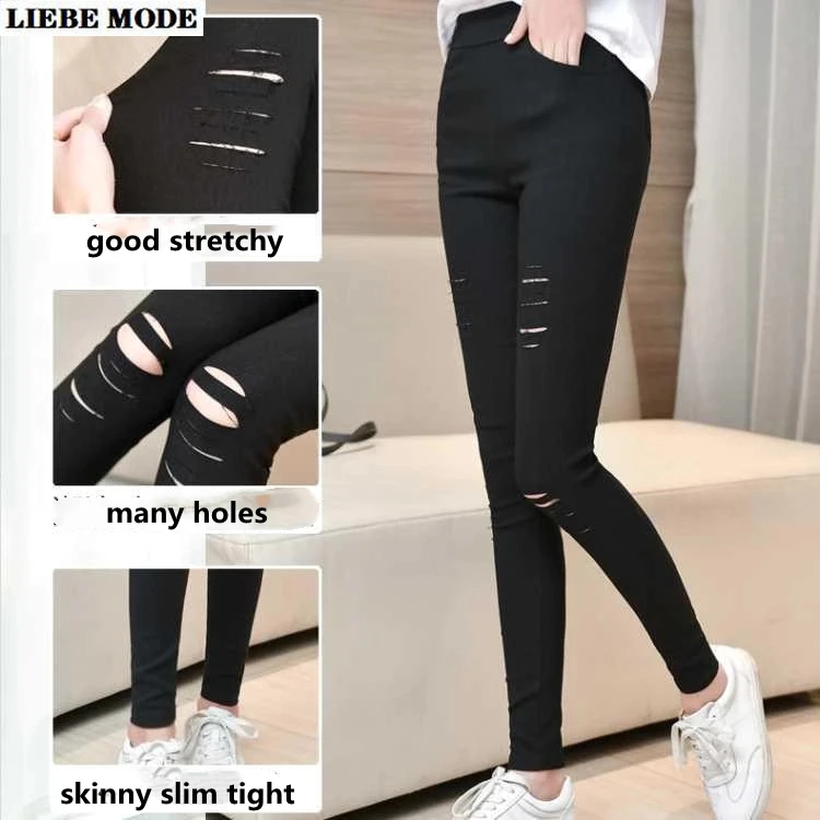 Womens Holes Ripped Thin Pants Women Streetwear Skinny Pencil Pant Female Summer Slim Stretch Tight Trousers Stacked Leggings
Womens Holes Ripped Thin Pants Women Streetwear Skinny Pencil Pant Female Summer Slim Stretch Tight Trousers Stacked Leggings