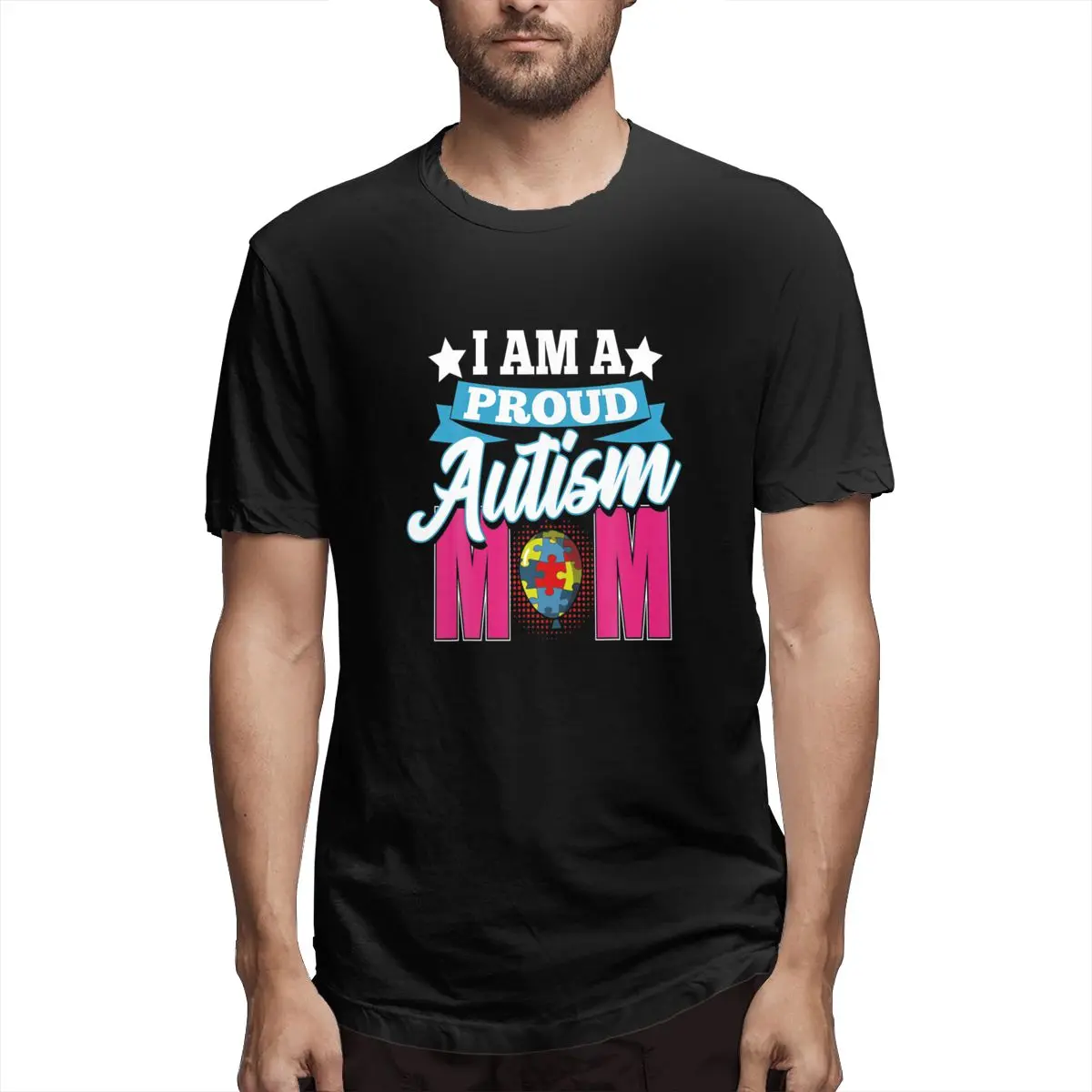 

Peace Autism Love Infinity Symbol Autism Awareness Graphic Tee Men's Short Sleeve T-shirt Funny Cotton Tops