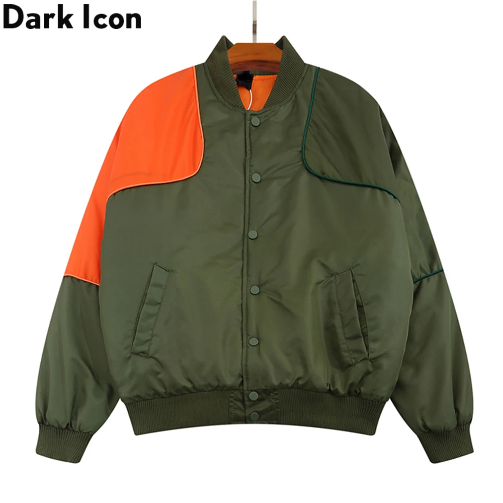 Dark Icon Color Contrast Patchwork Men's Baseball Coats Winter Streetwear Jackets for Men Black Green
Dark Icon Color Contrast Patchwork Men's Baseball Coats Winter Streetwear Jackets for Men Black Green