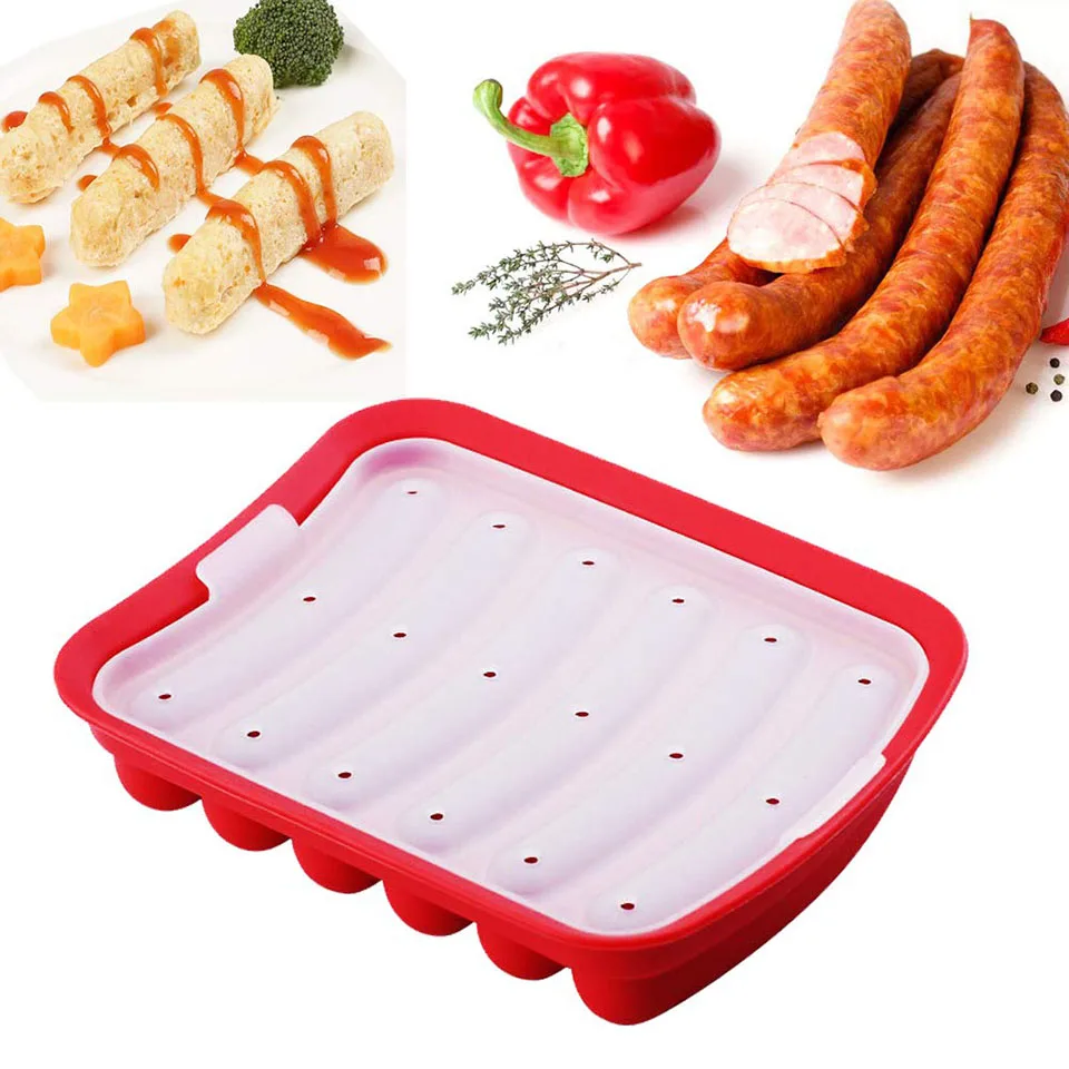 Silicone Sausage Mold Non-Stick DIY Children's Hot Dogs Baking Mold for Egg Sausage Baby's Sausage Mold lce Candy 
Silicone Sausage Mold Non-Stick DIY Children's Hot Dogs Baking Mold for Egg Sausage Baby's Sausage Mold lce Candy
