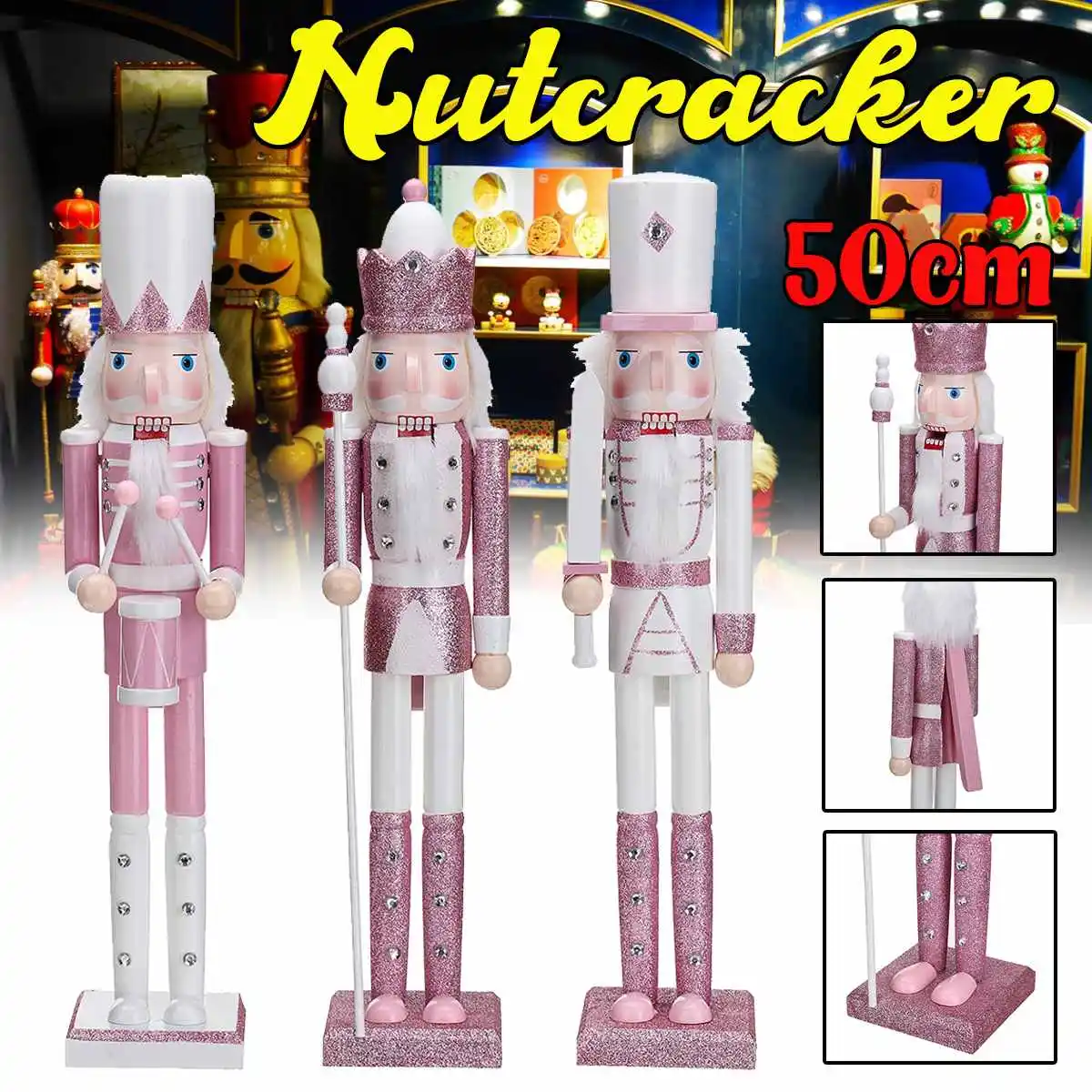 50CM Wooden Nutcracker Christmas Ornaments Wood Nutcracker Doll Puppet for Christmas Home Decoration Gifts Wood Figurines
50CM Wooden Nutcracker Christmas Ornaments Wood Nutcracker Doll Puppet for Christmas Home Decoration Gifts Wood Figurines