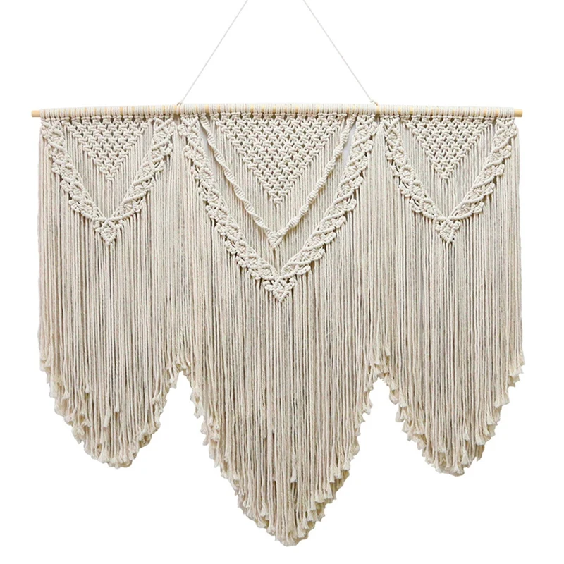 Large Macrame Wall Hanging Tapestry With Wooden Stick Handwoven Bohemian Tassel Curtain Tapestry Wedding Decoration
Large Macrame Wall Hanging Tapestry With Wooden Stick Handwoven Bohemian Tassel Curtain Tapestry Wedding Decoration