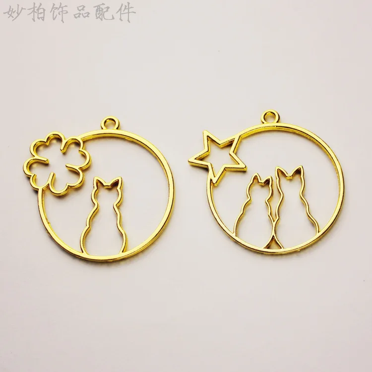 Cute Cat Star Round Resin Jewelry DIY Open Bezels Metal Frame Pendant Gold Charms Bezel Setting Cabochon Setting Jewelry Making
Cute Cat Star Round Resin Jewelry DIY Open Bezels Metal Frame Pendant Gold Charms Bezel Setting Cabochon Setting Jewelry Making