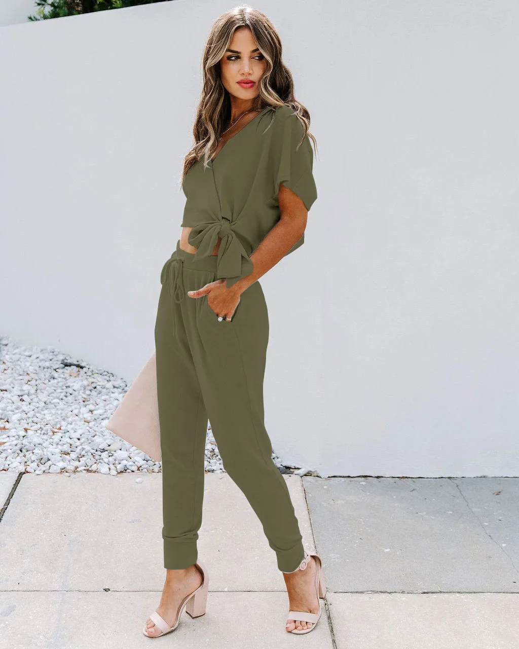 women's sets long pants sets elegant office ladies casual two pieces sets Pullover V-Neck women cloting